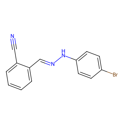 2-[(E)-[(4-bromophenyl)hydrazinylidene]methyl]benzonitrile structure