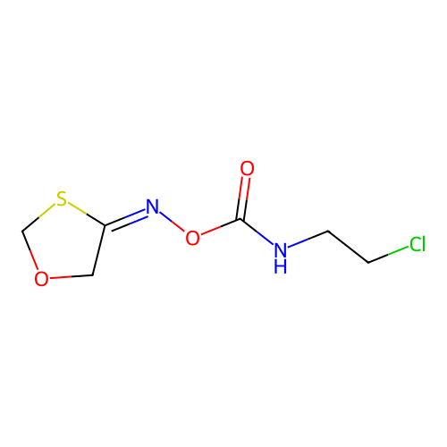 1,3-Oxathiolan-4-one, O-(((2-chloroethyl)amino)carbonyl)oxime, (E)- structure