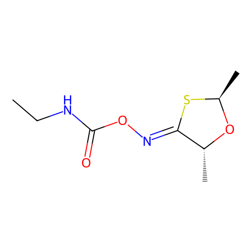 1,3-Oxathiolan-4-one, 2,5-dimethyl-, O-((ethylamino)carbonyl)oxime, (2alpha,4Z,5beta)- structure