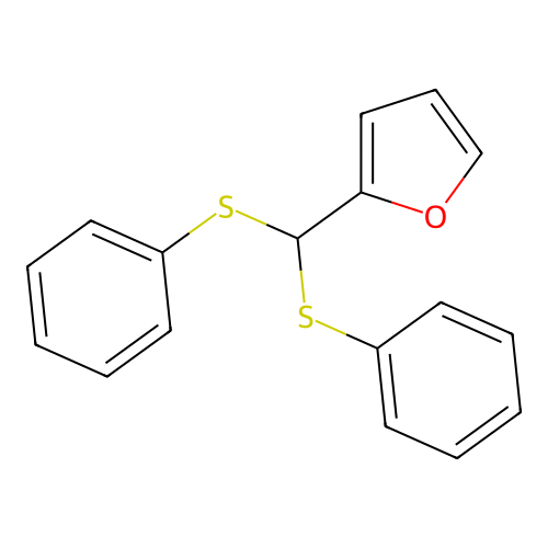 2-[Bis(phenylsulfanyl)methyl]furan structure