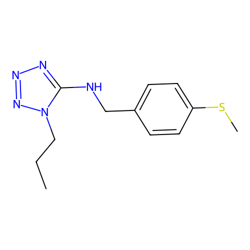 N-[4-(methylsulfanyl)benzyl]-1-propyl-1H-tetrazol-5-amine structure