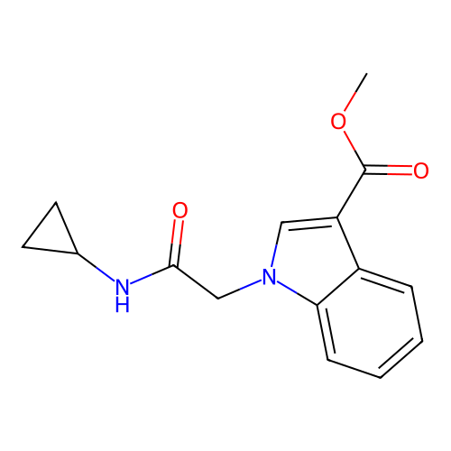 methyl 1-[2-(cyclopropylamino)-2-oxoethyl]-1H-indole-3-carboxylate structure