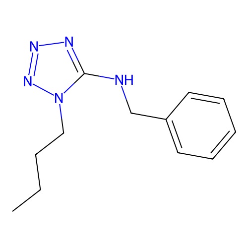 N-benzyl-1-butyltetrazol-5-amine structure