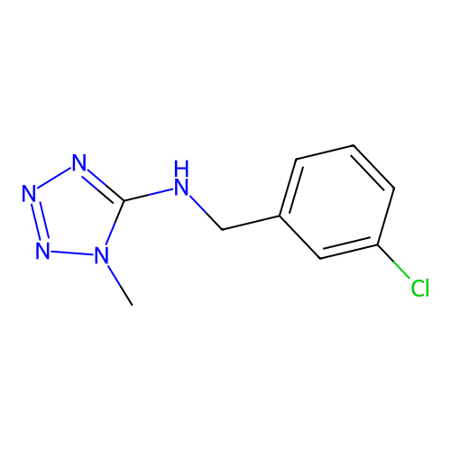 N-(3-chlorobenzyl)-1-methyl-1H-tetrazol-5-amine structure