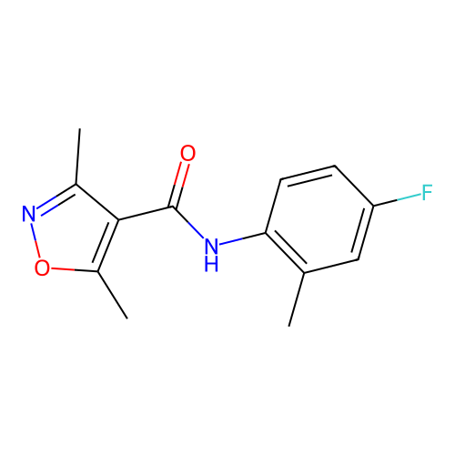 N-(4-fluoro-2-methylphenyl)-3,5-dimethyl-1,2-oxazole-4-carboxamide structure