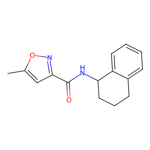 5-methyl-N-(1,2,3,4-tetrahydro-1-naphthalenyl)-3-isoxazolecarboxamide structure