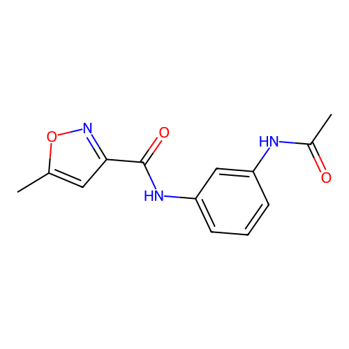N-[3-(acetylamino)phenyl]-5-methyl-3-isoxazolecarboxamide structure