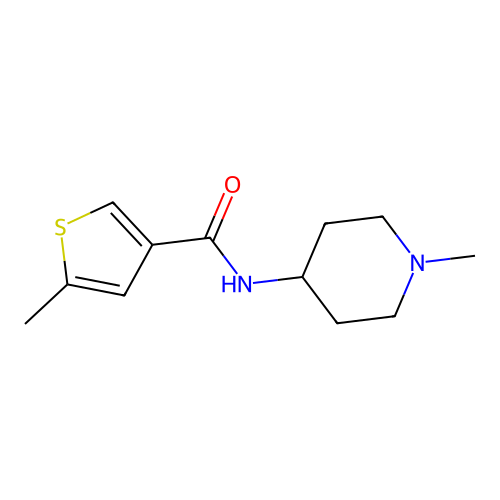 5-methyl-N-(1-methylpiperidin-4-yl)thiophene-3-carboxamide structure