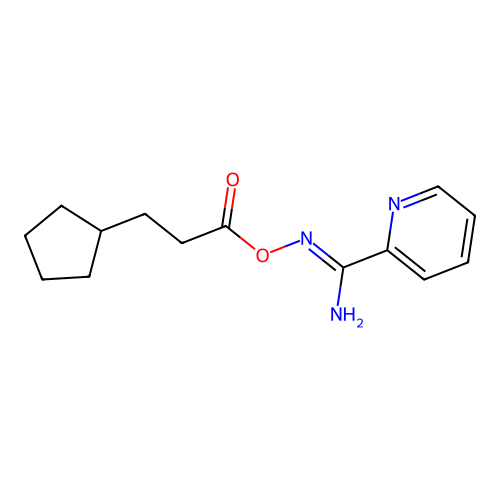 N'-[(3-cyclopentylpropanoyl)oxy]-2-pyridinecarboximidamide structure