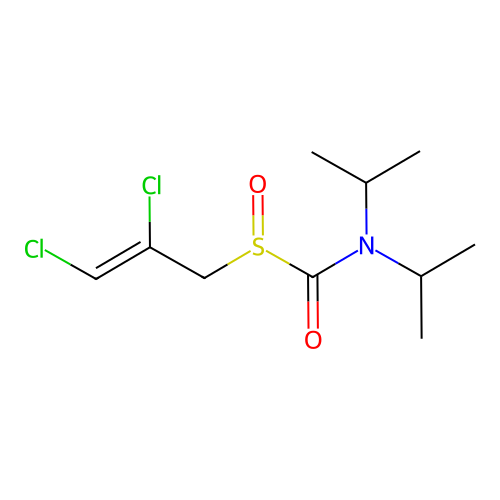 Formamide, 1-((2,3-dichloro-2-propenyl)sulfinyl)-N,N-bis(1-methylethyl)-, (Z)- structure