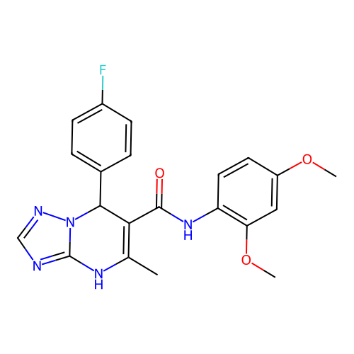 N-(2,4-dimethoxyphenyl)-7-(4-fluorophenyl)-5-methyl-4,7-dihydro[1,2,4]triazolo[1,5-a]pyrimidine-6-carboxamide structure