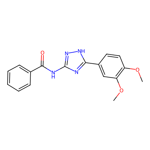 N-[5-(3,4-dimethoxyphenyl)-1H-1,2,4-triazol-3-yl]benzamide structure