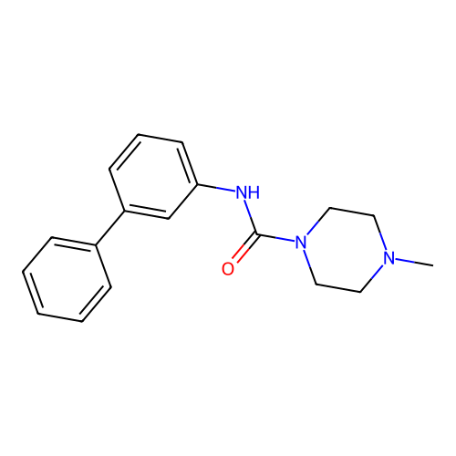 4-methyl-N-(3-phenylphenyl)piperazine-1-carboxamide structure