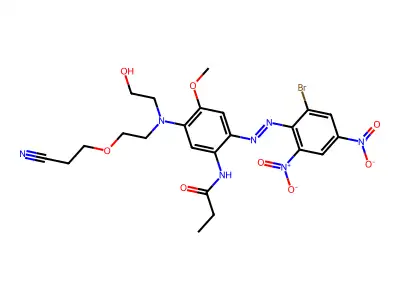 Propanamide, N-[2-[(2-bromo-4,6-dinitrophenyl)azo]-5-[[2-(2-cyanoethoxy)ethyl](2-hydroxyethyl)amino]-4-methoxyphenyl]- structure