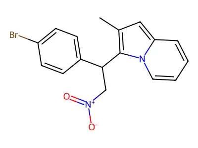 3-[1-(4-Bromophenyl)-2-nitroethyl]-2-methylindolizine structure