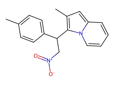 2-Methyl-3-[1-(4-methylphenyl)-2-nitroethyl]indolizine structure