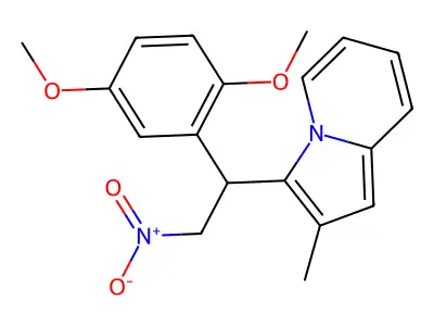 3-[1-(2,5-Dimethoxyphenyl)-2-nitroethyl]-2-methylindolizine structure