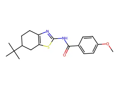 N-(6-tert-butyl-4,5,6,7-tetrahydro-1,3-benzothiazol-2-yl)-4-methoxybenzamide structure