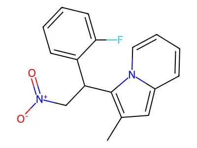 3-[1-(2-Fluorophenyl)-2-nitroethyl]-2-methylindolizine structure
