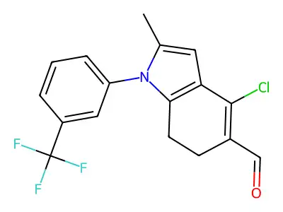4-Chloro-2-methyl-1-[3-(trifluoromethyl)phenyl]-6,7-dihydroindole-5-carbaldehyde structure