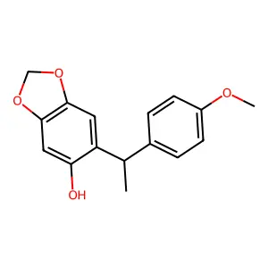 6-(1-(4-Methoxyphenyl)ethyl)-1,3-benzodioxol-5-ol structure