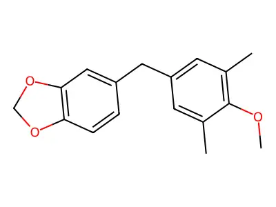 5-[(4-Methoxy-3,5-dimethylphenyl)methyl]-1,3-benzodioxole structure