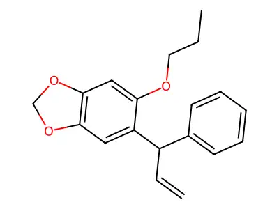 5-(1-Phenylprop-2-en-1-yl)-6-propoxy-2H-1,3-benzodioxole structure