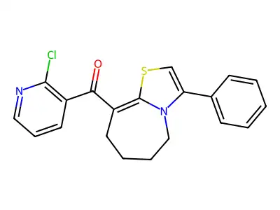 2-chloro-3-{3-phenyl-5H,6H,7H,8H-[1,3]thiazolo[3,2-a]azepine-9-carbonyl}pyridine structure