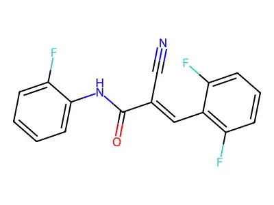 2-cyano-3-(2,6-difluorophenyl)-N-(2-fluorophenyl)prop-2-enamide structure