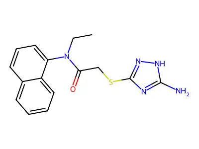 2-[(5-amino-1H-1,2,4-triazol-3-yl)sulfanyl]-N-ethyl-N-naphthalen-1-ylacetamide structure