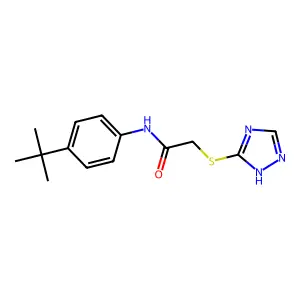 N-tert-butylphenyl)-2-(1H-1,2,4-triazol-3-ylsulfanyl)acetamide structure
