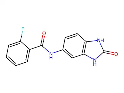 2-fluoro-N-(2-oxo-1,3-dihydrobenzimidazol-5-yl)benzamide structure