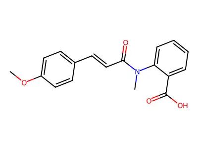 2-[3-(4-Methoxyphenyl)-N-methylprop-2-enamido]benzoic acid structure