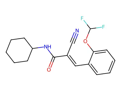 2-cyano-N-cyclohexyl-3-[2-(difluoromethoxy)phenyl]prop-2-enamide structure