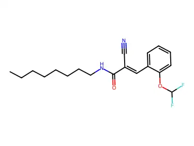 (E)-2-cyano-3-[2-(difluoromethoxy)phenyl]-N-octylprop-2-enamide structure