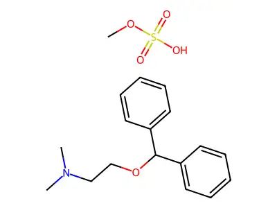 2-Benzhydryloxyethyl(dimethyl)azanium;methyl sulfate structure