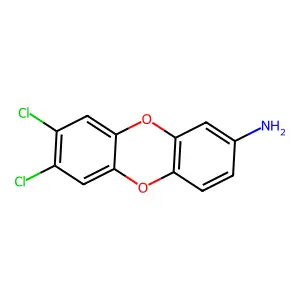 Dibenzo(b,e)(1,4)dioxin-2-amine, 7,8-dichloro- structure