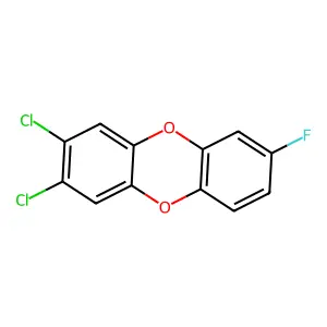 Dibenzo(b,e)(1,4)dioxin, 2,3-dichloro-7-fluoro- structure