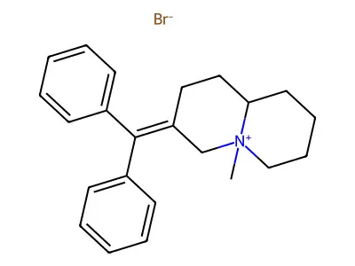3-(Diphenylmethylidene)-5-methyloctahydro-2H-quinolizin-5-ium bromide structure