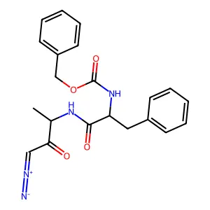 Carbobenzoxycarbonyl-phenylalanyl-alaninyldiazomethane structure