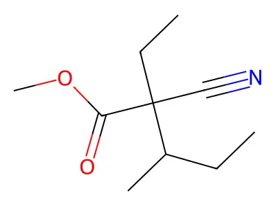 Methyl 2-cyano-2-ethyl-3-methylvalerate structure