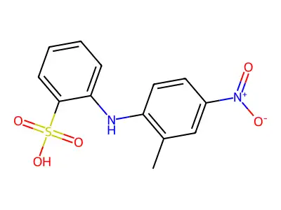 ((2-Methyl-4-nitrophenyl)amino)benzenesulphonic acid structure