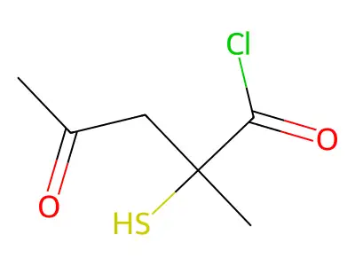 2-Mercapto-2-methyl-4-oxopentanoyl chloride structure