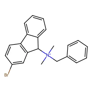 Benzyl-(2-bromo-9H-fluoren-9-YL)-dimethyl-azanium structure