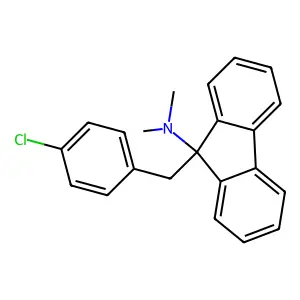 9-[(4-chlorophenyl)methyl]-N,N-dimethylfluoren-9-amine structure