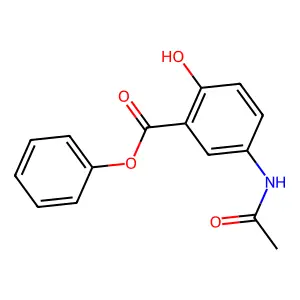 Benzoic acid, 5-(acetylamino)-2-hydroxy-, phenyl ester structure