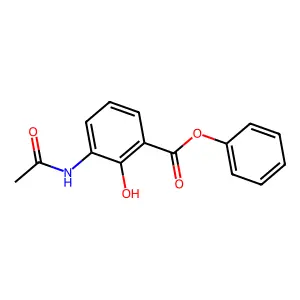 Benzoic acid, 3-(acetylamino)-2-hydroxy-, phenyl ester structure