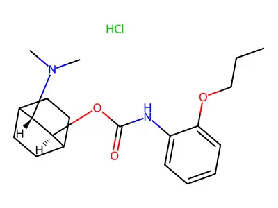 Carbamic acid, (2-propoxyphenyl)-, 3-(dimethylamino)bicyclo(2.2.2)oct-2-yl ester, monohydrochloride, trans- structure
