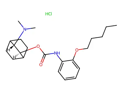 Carbamic acid, (2-(pentyloxy)phenyl)-, 3-(dimethylamino)bicyclo(2.2.2)oct-2-yl ester, monohydrochloride, trans- structure