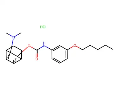Carbamic acid, (3-(pentyloxy)phenyl)-, 3-(dimethylamino)bicyclo(2.2.2)oct-2-yl ester, monohydrochloride, trans- structure